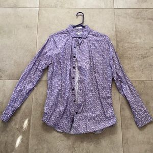 Worn once large slim fit Express floral button up.